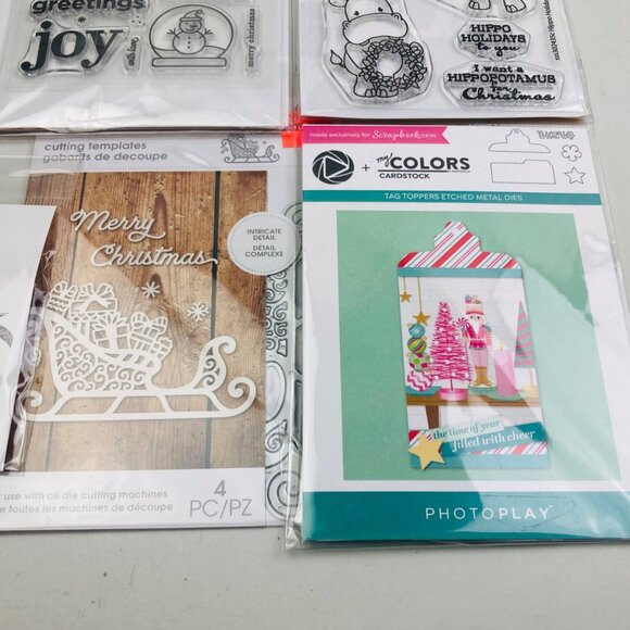 Assorted Christmas Holiday Clear Rubber Stamps Dies Lot 11 Packs Various Brands - Picture 6 of 7